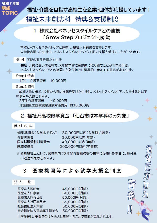【入試情報】福祉未来創志科の魅力!!　受験の特典＆支援制度が充実!!